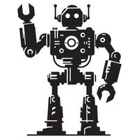 Intricate Robot Silhouette Graphic A Symbol of Technology and Innovation vector