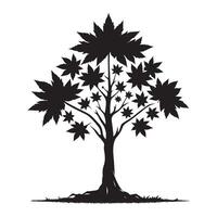Maple Leaf Tree Silhouette Design Element for Nature Concepts vector