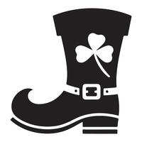 Silhouette of Leprechaun Boot Shamrock Illustration for St. Patrick's Day vector