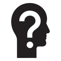 Question Mark Head Silhouette A Symbol of Inquiry and Confusion vector