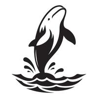 Dolphin Leaping Out of Water an Energetic Aquatic Illustration vector