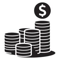 Financial growth strategies with stack of money coin icon vector