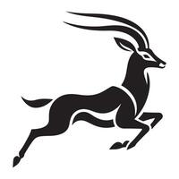 Dynamic Silhouette of Leaping Antelope Graphic Design Element vector