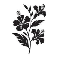 Hibiscus Flower Silhouette Graphic for Tropical Floral Designs vector