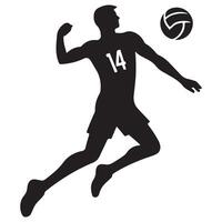 Volleyball Player Silhouette in Action High Energy Illustration vector