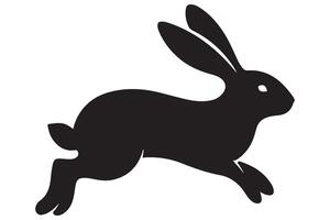 Running Rabbit Silhouette Illustration for Easter and Spring Projects vector