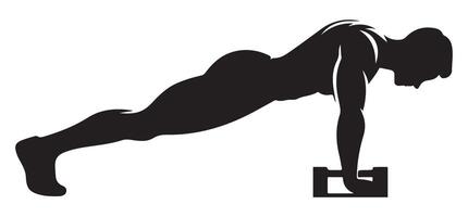 Elevated push ups exercises using parallettes for strength training vector