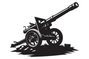 Silhouette Cannon Illustration Graphic for History Projects Design vector