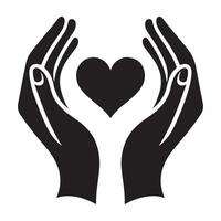 Heart in Hands Caring Graphic Illustration Symbol of Love and Support vector