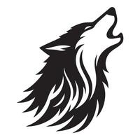 Howling Wolf Silhouette Design Symbolizing Wilderness and Loyalty vector