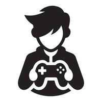 Gamer with Controller Silhouette for Games and Esports vector