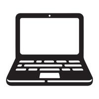 Portable Laptop Computer Silhouette Illustration for Tech Design vector