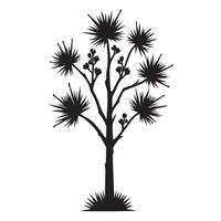 Silhouette Tree with Unique Spiky Leaves for Distinctive Designs vector