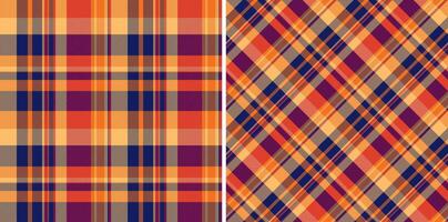 Colorful plaid patterns set. Classic diagonal tartan texture. Suitable for textile, fabric, wrapping paper, backdrop, or graphic design use. vector