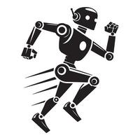 Running Robot Silhouette Illustration for Technological Projects vector