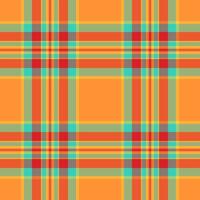 Vibrant orange plaid pattern, perfect for textile design, website backgrounds, or fashion projects. This cheerful, geometric design evokes feelings of warmth and optimism. vector