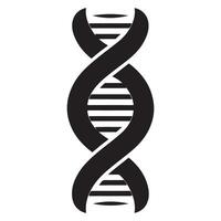 Silhouette double helix structure of dna strand in graphic vector