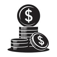 Stack of Money Silhouette Art for Finance Projects vector