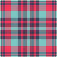 Vibrant pink, teal, and navy plaid pattern. Perfect for textile design, website backgrounds, or fashion projects. This cheerful, seamless texture evokes feelings of warmth and comfort. vector