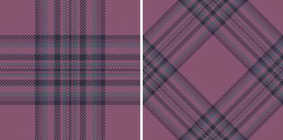 Stylish mauve and charcoal plaid patterns, perfect for textile design, fashion, or website backgrounds. These subtle yet sophisticated textures offer a versatile aesthetic for various applications. vector