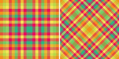 Vibrant, cheerful plaid patterns in a summery palette. Perfect for textile design, websites, packaging, or any project needing a playful, energetic feel. vector