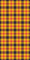 Vibrant yellow, purple, and navy plaid pattern. Perfect for textile design, website backgrounds, or fashion projects. This bold geometric texture evokes energy and style. vector
