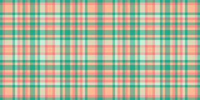 Pastel peach and teal plaid pattern. A soft, elegant design ideal for textile projects, website backgrounds, or stationery. vector