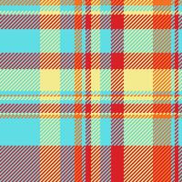 Vibrant plaid pattern in teal, red, orange, and pale yellow. Perfect for textile designs, website backgrounds, or adding a cheerful, retro vibe to your projects. vector