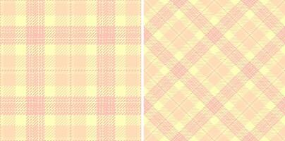 Pastel pink and yellow plaid patterns, perfect for textile design, scrapbooking, or website backgrounds. These soft, subtle textures offer a touch of elegance and charm. vector
