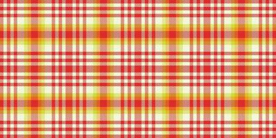 Vibrant red and yellow plaid pattern. Perfect for textile design, website backgrounds, or any project needing a cheerful, energetic aesthetic. This seamless texture evokes warmth and summer. vector