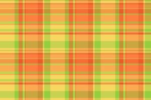 Wrapping pattern check textile, asymmetric seamless background texture. Minimal plaid fabric tartan in orange and amber colors. vector