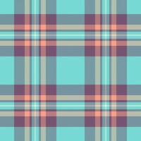Vibrant turquoise, peach, and purple plaid pattern. Perfect for textile designs, backgrounds, or website assets. vector