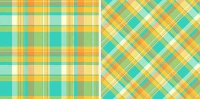 Vibrant pastel plaid patterns, perfect for textile design, scrapbooking, or website backgrounds. Two distinct styles-vertical and diagonal-offer versatile design options. vector