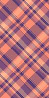Abstract diagonal plaid pattern in muted peach and purple tones. Perfect for textile design, website backgrounds, or fashion branding. vector