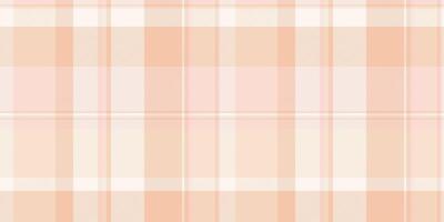 Soft peach and cream plaid pattern. Elegant, seamless texture ideal for textile design, website backgrounds, stationery, and packaging. vector