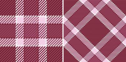 Elegant burgundy and blush pink plaid patterns. Versatile seamless textures ideal for fashion, textile, and web design. Classic yet modern, evokes warmth and sophistication. vector
