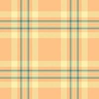 Warm, vintageinspired plaid pattern. Soft orange and cream hues with subtle green accents create a classic, versatile background. Ideal for textile design crafts. vector