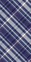 Silky textile check , indigo tartan texture plaid. Layered seamless pattern background fabric in blue and ivory colors. vector