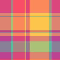 Comfort check pattern, factory texture tartan textile. Baby fabric background plaid seamless in pink and red colors. vector