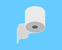 Simple graphic of a toilet paper roll against a light blue background. Perfect for hygiene, cleanliness, or even abstract design concepts. vector