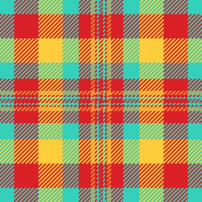Vibrant, pixelated tartan pattern. Ideal for backgrounds, textiles, or digital designs. Evokes warmth, comfort, and retro style. Great for adding visual texture.