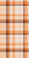 Idyllic plaid pattern check, styling textile tartan fabric. Pajamas texture seamless background in orange and white colors. vector