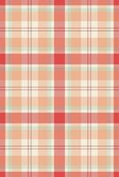 Seamless pastel coral and cream plaid pattern. Perfect for textile design, backgrounds, or wrapping paper. Evokes feelings of warmth, comfort, and gentle style. vector