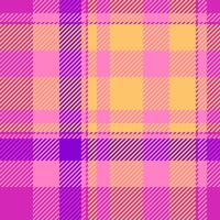 Vibrant pink and yellow plaid pattern. Perfect for textile design, fashion, or website backgrounds. This cheerful, geometric texture evokes feelings of optimism and energy. vector