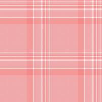 Delicate blush pink and white plaid pattern. Perfect for backgrounds, textiles, fashion, and packaging design. Subtle texture and soft color palette evoke feelings of calmness and femininity. vector