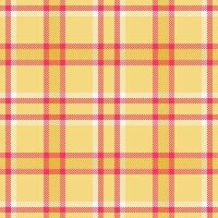 Vibrant yellow and pink plaid pattern. Perfect for textile design, fashion, website backgrounds, or packaging. This cheerful, seamless texture evokes warmth and summery optimism. vector