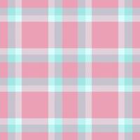 Soft pastel plaid pattern. Pink, aqua, and gray create a calm, retro aesthetic. Ideal for backgrounds, textiles, or digital design projects requiring a gentle, geometric feel. vector