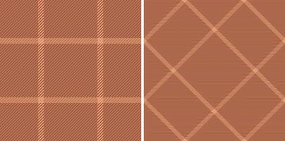 Two earthytoned textile patterns a classic plaid and a modern diamond weave. vector