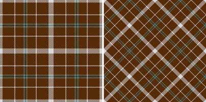 Elegant brown and white plaid patterns, perfect for textile design, apparel, or website backgrounds. Versatile checks offer both classic and modern aesthetics, conveying warmth and sophistication. vector