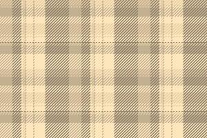 Beige tartan pattern. Texture for fabric, paper, backgrounds. Classic textile design with woven stripes, suitable for fashion, interiors, or graphic projects. vector